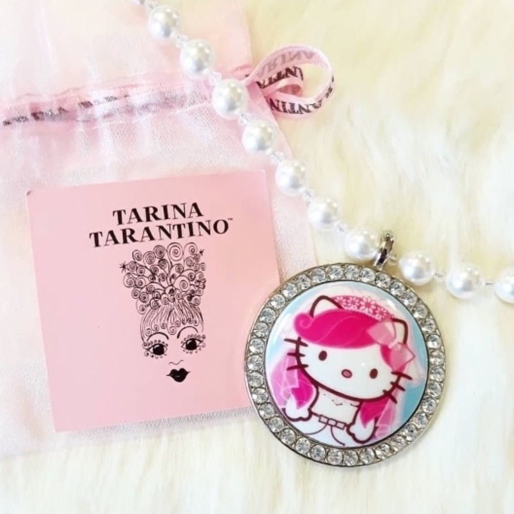 Tarina Tarantino Pink Head Rhinestone Necklace